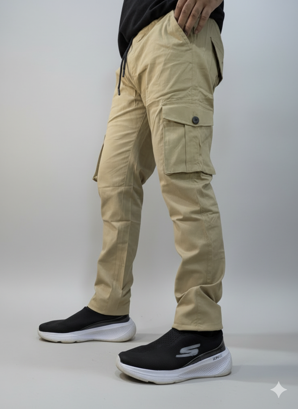 Emporial | 6 Pocket Cargo Trousers Beige